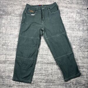 Empyre Double Knee Work Pants Mens 36x29 Green Carpenter Jeans Skate Utility